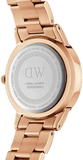 Daniel Wellington Iconic Link Black Dial Rose Gold Steel Strap Watch for Women - DW00100212