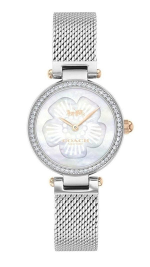 Coach Park Mother of Pearl Dial Silver Mesh Bracelet Watch for Women - 14503510
