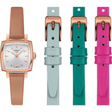 Tissot T Lady Lovely Square White Dial Pink Leather Strap Watch For Women - T058.109.36.031.00