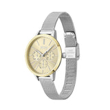 Hugo Boss Symphony Gold Dial Silver Mesh Bracelet Watch for Women - 1502600