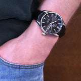 Tag Heuer Carrera Automatic Black Dial Black Leather Strap Watch for Men - WAR201A.FC6266
