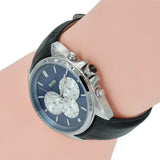 Hugo Boss Driver Blue Dial Black Leather Strap Watch for Men - 1512882