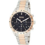 Hugo Boss Talent Black Dial Two Tone Steel Strap Watch for Men - 1513584