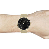 Hugo Boss Horizon Quartz Black Dial Gold Mesh Bracelet Watch For Men - HB1513735