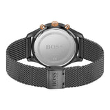 Hugo Boss Associate Black Dial Black Mesh Bracelet Watch for Men - 1513811
