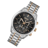 Hugo Boss Champion Chronograph Black Dial Two Tone Steel Strap Watch for Men - 1513819