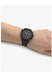 Hugo Boss Globetrotter Black Dial Black Steel Strap Watch for Men - 1513825