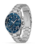 Hugo Boss Admiral Blue Dial Silver Steel Strap Watch for Men - 1513907