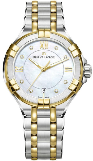 Maurice Lacroix Aikon Mother of Pearl Dial Two Tone Steel Strap Watch for Women - A11006-PVY13-171-1