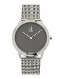 Calvin Klein Minimal Grey Dial Silver Mesh Bracelet Watch for Women - K3M2212X