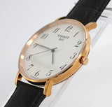 Tissot T Classic Everytime White Dial Black Leather Strap Watch For Men - T109.610.36.032.00