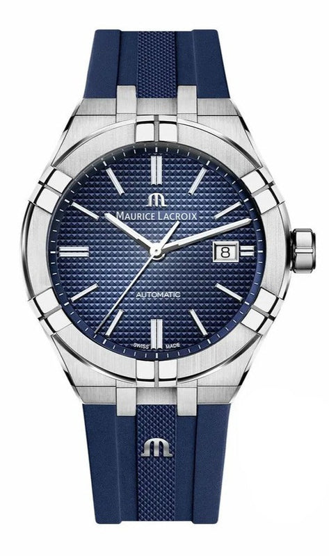 Maurice Lacroix Aikon Automatic Blue Dial Blue Rubber Strap Watch for Men - AI11808-SS000B-430-4