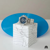 Maurice Lacroix Aikon Chronograph Blue Dial Silver Steel Strap Watch for Men - AI1018-SS002-430-1