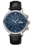 IWC Portofino Chronograph Blue Dial Black Leather Strap Watch for Men - IW391023