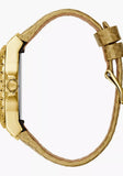 Guess Limelight Quartz Gold Dial  Gold Leather Strap Watch For Women - W0775L13