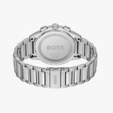 Hugo Boss Dapper Chronograph Blue Dial Silver Steel Strap Watch For Men - 1513927