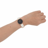 Daniel Wellington Classic Petite Dover Black Dial White NATO Strap Watch For Women - DW00100314