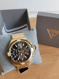 Guess Surge Chronograph Black Dial Gold Steel Strap Watch for Men - W1258G2