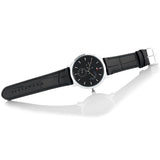 Tommy Hilfiger Brad Chronograph Black Dial Black Leather Strap Watch For Men - 1710391