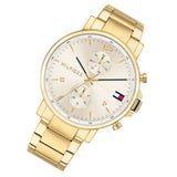 Tommy Hilfiger Daniel White Dial Gold Steel Strap Watch for Men - 1710415