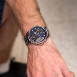 Tommy Hilfiger Baker Quartz Blue Dial Silver Steel Strap Watch For Men - 1710448