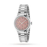 Gucci G Timeless Quartz Pink Dial Silver Steel Strap Watch for Women - YA1265033