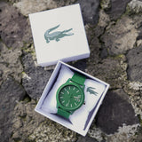 Lacoste 12.12 Green Dial Green Silicone Strap Watch for Men - 2010985
