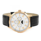 Guess Delancy Quartz Silver Dial Black Leather Strap Watch For Men - W0870G2
