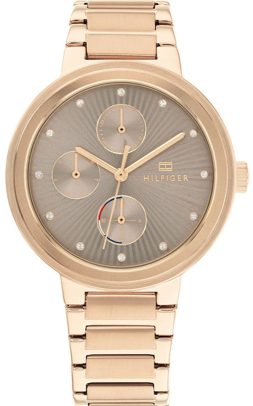 Tommy Hilfiger Joy Chronograph Gold Dial Gold Steel Strap Watch For Women - 1782533