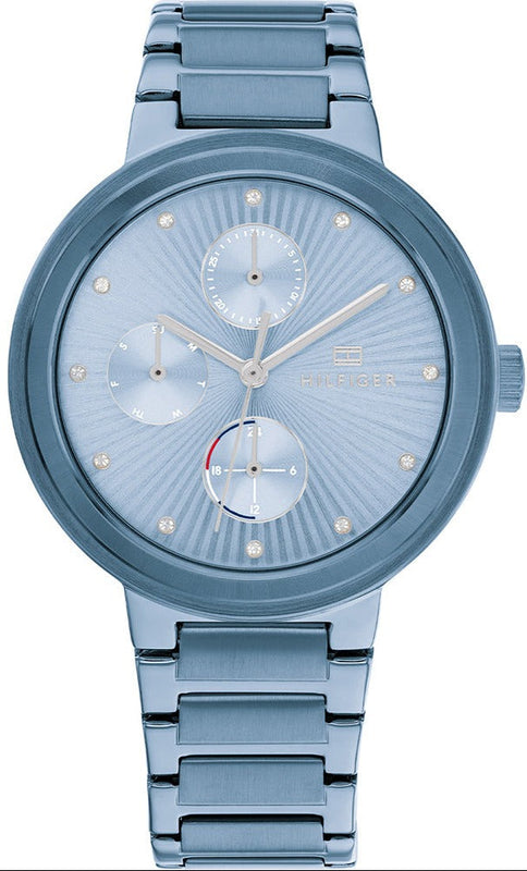 Tommy Hilfiger Joy Chronograph Blue Dial Blue Steel Strap Watch For Women - 1782535