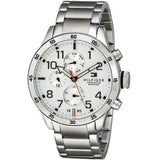 Tommy Hilfiger Trent Multifunction White Dial Silver Steel Strap Watch for Men - 1791140