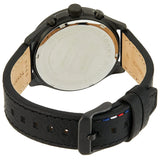 Tommy Hilfiger Asher Chronograph Black Dial Black Leather Strap Watch For Men - 1791854