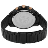 Tommy Hilfiger Aiden Chronograph Black Dial Black Steel Strap Watch For Men - 1791858
