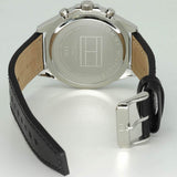 Tommy Hilfiger Larson Chronograph Black Dial Black Leather Strap Watch For Men - 1791984