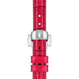 Tissot Bellissima Small Lady Diamonds Mother of Pearl Dial Red Leather Strap Watch For Women - T126.010.66.113.00