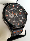 Tommy Hilfiger Trent Multifunction Black Dial Black Leather Strap Watch for Men - 1791136