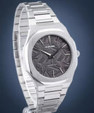 D1 Milano Ultra Thin Ashfield Black Dial Silver Steel Strap Watch for Men - D1-UTBJ32