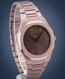 D1 Milano Ultra Thin Brown Dial Gold Steel Strap Watch for Unisex - D1-UTBJ10