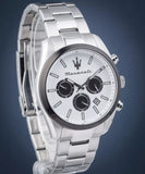 Maserati Attrazione Chronograph White Dial Silver Steel Strap Watch for Men - R8853151004