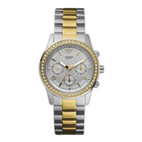 Guess Mini Spectrum Analog Silver Dial Two Tone Steel Strap Watch For Women - W0122L2