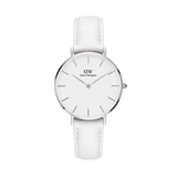 Daniel Wellington Petite Bondi White Dial White Leather Strap Watch For Women - DW00100190