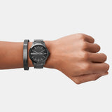 Armani Exchange Hampton Black Dial Black Steel Strap Watch For Men - AX7101