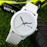 Lacoste 12.12 White Dial White Silicone Strap Watch for Men - 2011069