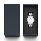 Daniel Wellington Iconic Link White Dial Silver Steel Strap Watch For Women - DW00100207