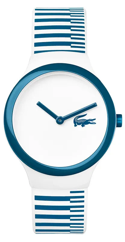 Lacoste Goa White Dial Two Tone Silicone Strap Watch for Men - 2020118