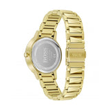 Hugo Boss Signature Gold Dial Gold Steel Strap Watch for Women - 1502541