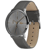 Lacoste Moon Gray Dial Gray Leather Strap Watch for Men - 2011059