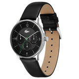 Lacoste Club Multi Watch Black Dial Black Leather Strap Watch for Men - 2011139