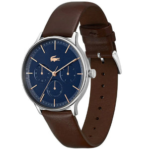 Lacoste Club Blue Dial Brown Leather Strap Watch for Men - 2011227