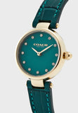 Coach Park Analog Green Dial Green Leather Strap Watch for Women - 14503534